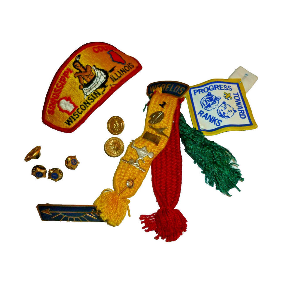 Vintage Lot of Boy Scout Pins Patch Awards‎ Webelos Rank Tie Pin Pins